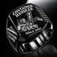Black finish Taylor XLC-975 Container Handler Signet Ring with XLC-975 machine engraving, CUSTOM NAME and SINCE 2000 sample text.