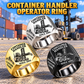 Taylor XLC-975 Container Handler Signet Ring: Silver, Gold and Black signet rings with XLC-975 machine engraving, CUSTOM NAME and SINCE 2000 sample text.