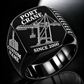 Black finish Liebherr STS 69 m Port Crane Signet Ring - PNCT Configuration with STS 69 m outreach - PNCT configuration machine engraving, CUSTOM NAME and SINCE 2000 sample text.