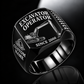 Long-Reach Excavator Operator ring black with CUSTOM NAME and SINCE 2000