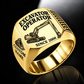 Long-Reach Excavator Operator ring gold with CUSTOM NAME and SINCE 2000