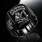 mini excavator operator signet ring, black finish, sample name and year artwork