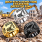 high reach demolition excavator operator signet ring, Silver, Gold and Black finishes, sample name and year artwork