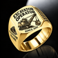 electric rope shovel operator signet ring, gold finish, sample name and year artwork