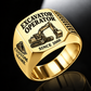 Excavator Operator Classic Emblem ring in Gold, showing CUSTOM NAME and SINCE 2000