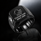 Excavator Operator Signature Crest ring in Black, showing CUSTOM NAME and SINCE 2000