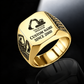 Excavator Operator Signature Crest ring in Gold, showing CUSTOM NAME and SINCE 2000