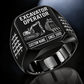 Excavator Operator Twin Icons ring in Black, showing CUSTOM NAME and SINCE 2000