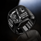 Excavator Operator Split Emblem ring in Black, showing CUSTOM NAME and SINCE 2000