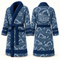 Personalized Excavator Operator Bathrobe blue front and back