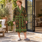 Personalized Excavator Operator Bathrobe Olive worn at home