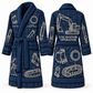Personalized Excavator Operator Bathrobe - Blueprint Workshop blue front and back view