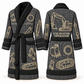 Personalized Excavator Operator Bathrobe - Blueprint Workshop slate front and back view