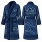 Personalized Excavator Operator Bathrobe - Contour Lines blue front and back view