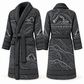 Personalized Excavator Operator Bathrobe - Contour Lines slate front and back view