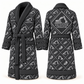 Personalized Excavator Operator Bathrobe - Diamond Emblems slate front and back view
