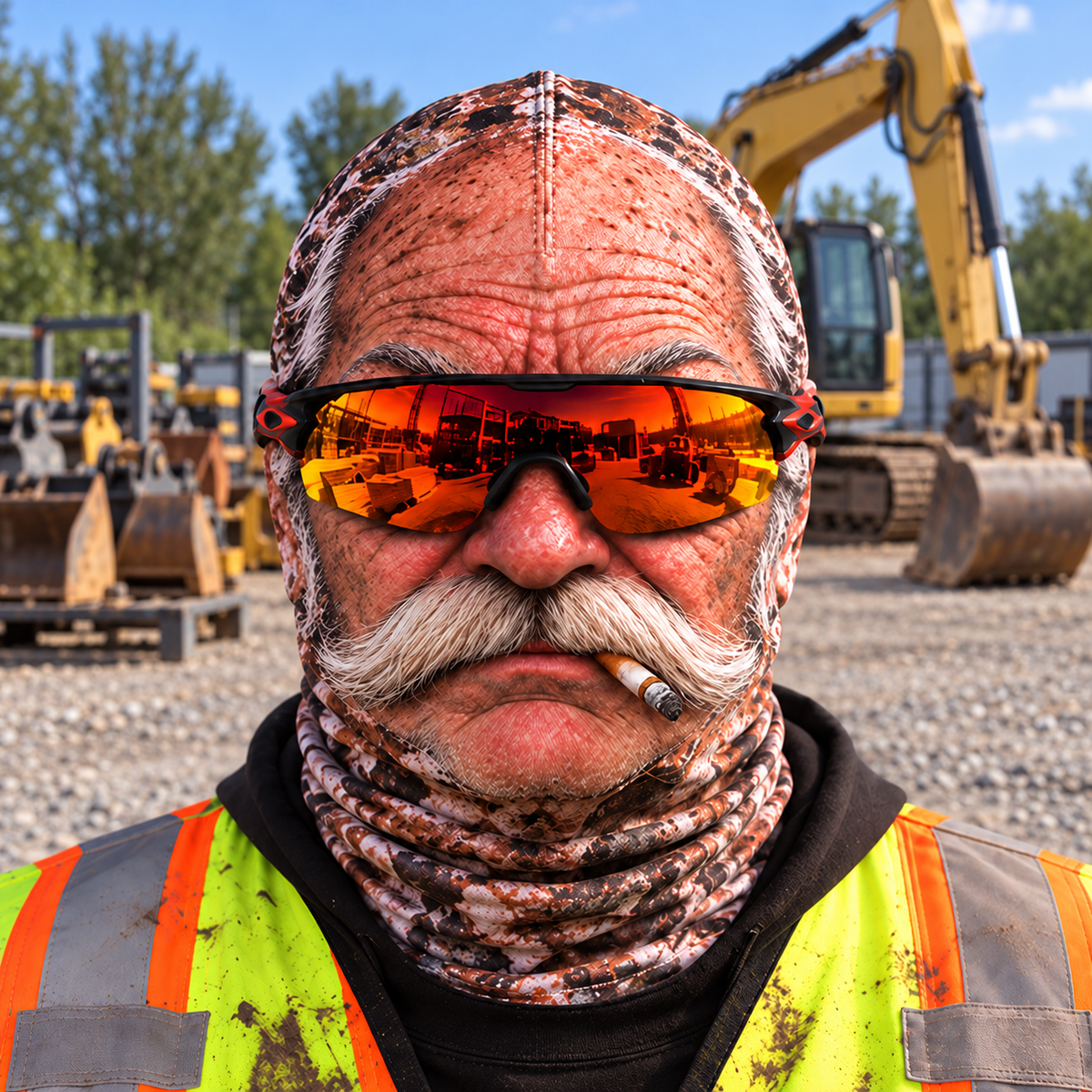 Excavator Operator funny face balaclava - Style 1