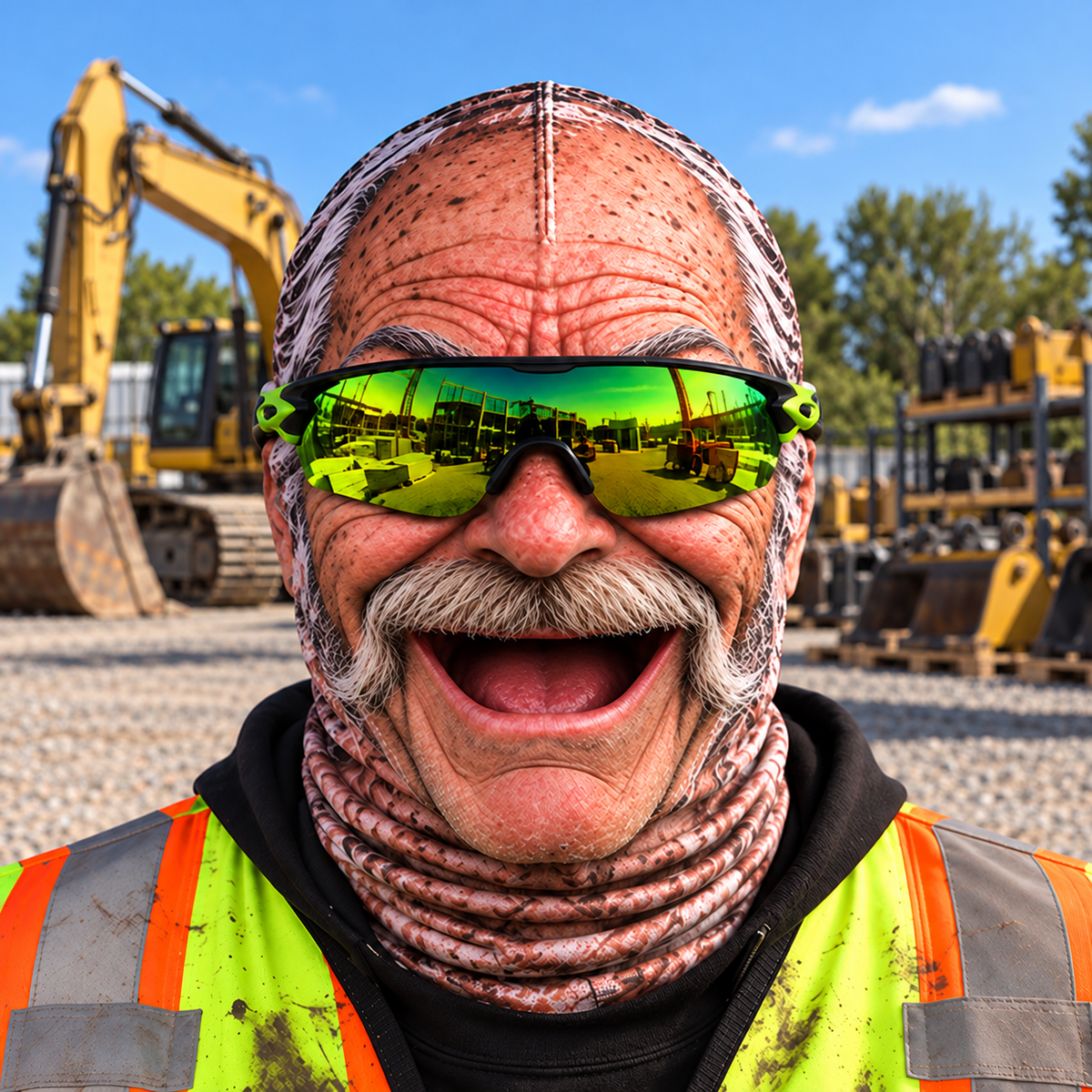 Excavator Operator funny face balaclava - Style 5