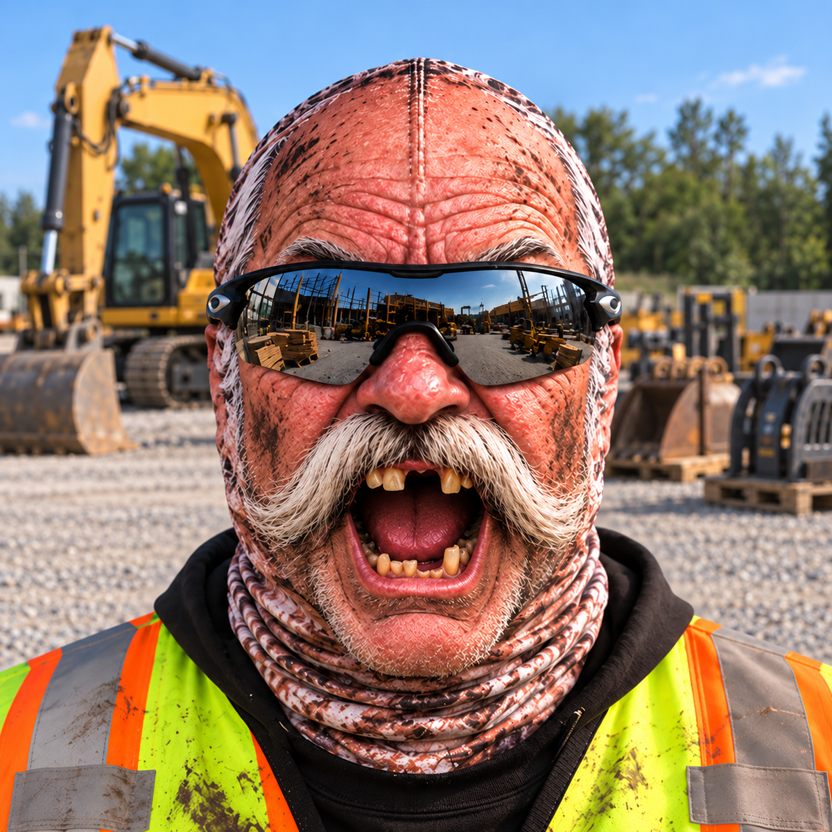 Excavator Operator funny face balaclava - Style 6