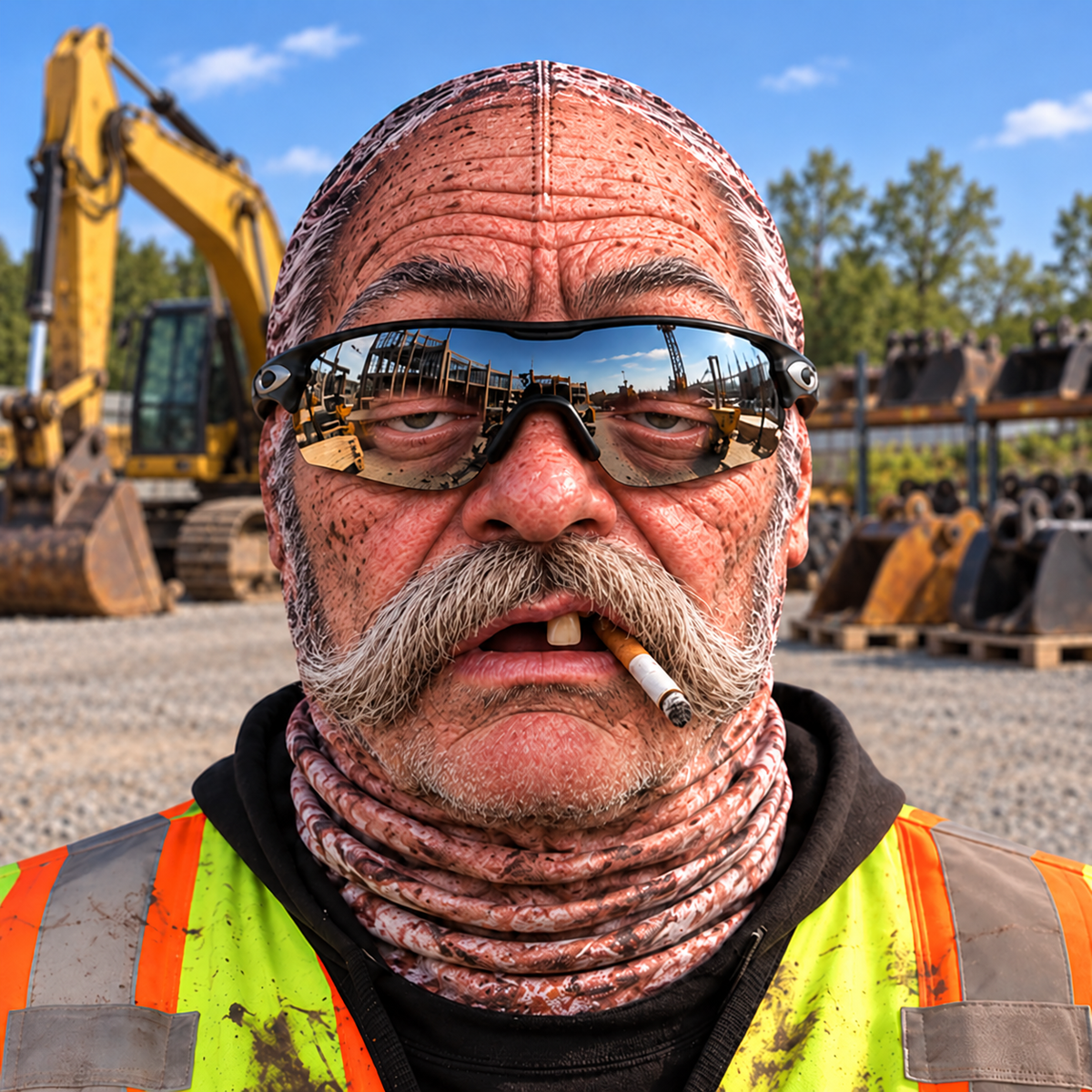 Excavator Operator funny face balaclava - Style 8