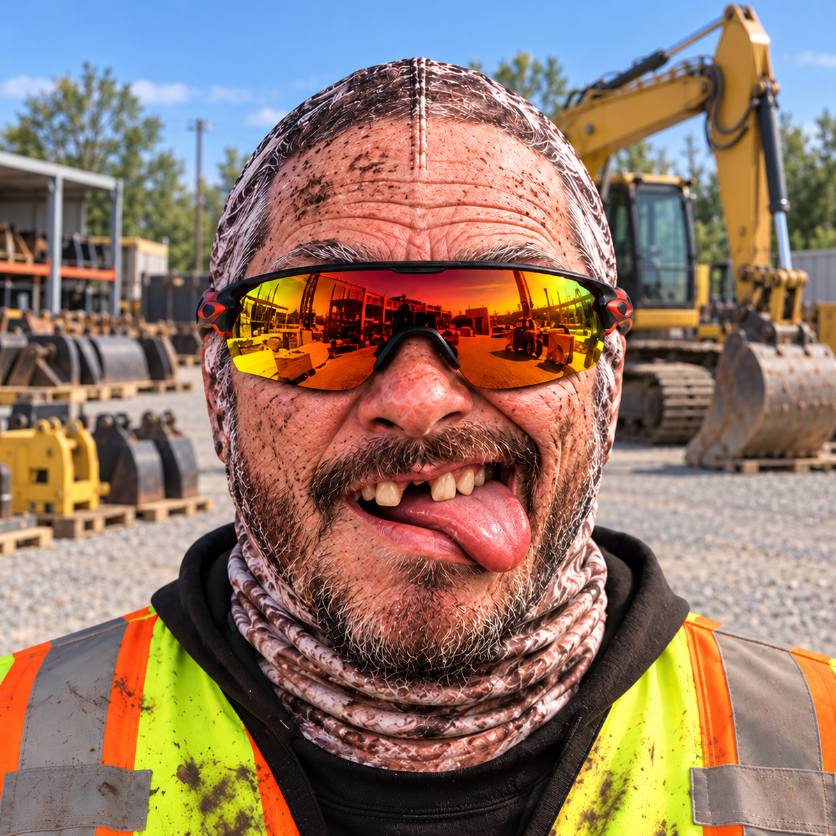 Excavator Operator funny face balaclava - Style 9