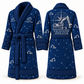 Personalized Excavator Operator Bathrobe - Night Shift blue front and back view