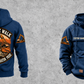 Excavator Operator Walk the Walk Badge Vintage Hoodie in Dark Blue, complete separated front and back views with sample text CUSTOM NAME and SINCE 2000.