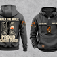 Excavator Operator Proud Walk Vintage Hoodie in Dark Gray, fully separated front and back views with excavator sleeve motifs, work boot artwork, and sample text CUSTOM NAME and SINCE 2000.