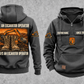 Excavator Operator Once and Always Vintage Hoodie in Dark Gray, fully separated front and back views with sample text CUSTOM NAME and SINCE 2000, excavator sleeve motifs and boot-and-earthworks back artwork.