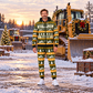 Bulldozer Operator Holiday Fair Isle full-zip hoodie and jogger hero design with name and company artwork