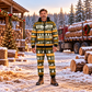 Man wearing Logger Holiday Fair Isle full-zip hoodie and jogger set