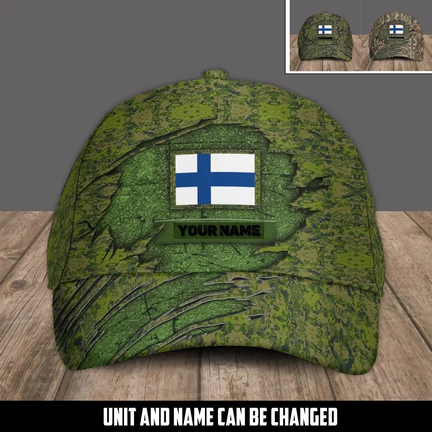 Personalized Name Finland Soldier/Veterans Camo Baseball Cap - 1605230001 - D04