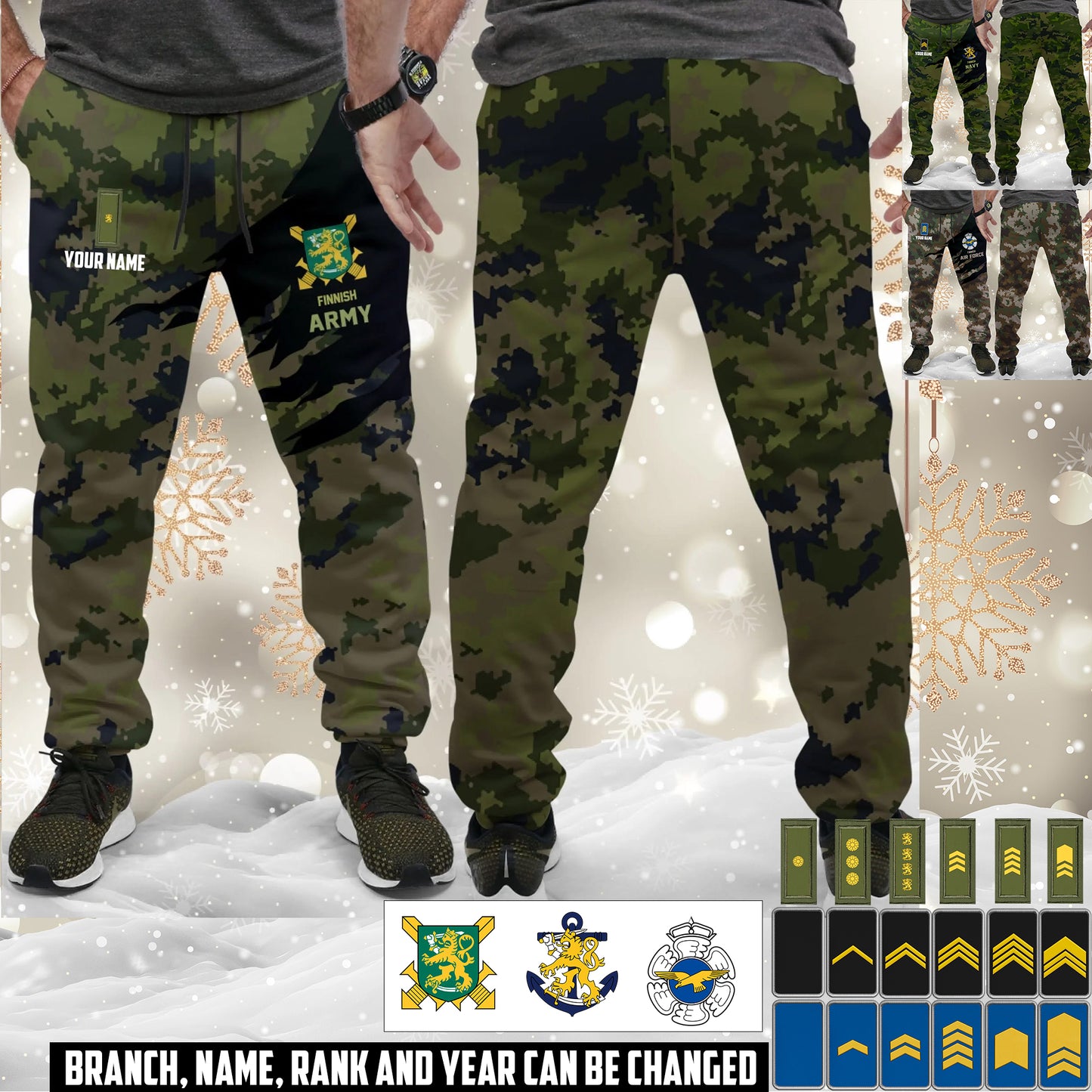 Personalized Finland Soldier/ Veteran With Name And Rank Unisex Jogger - 17584128