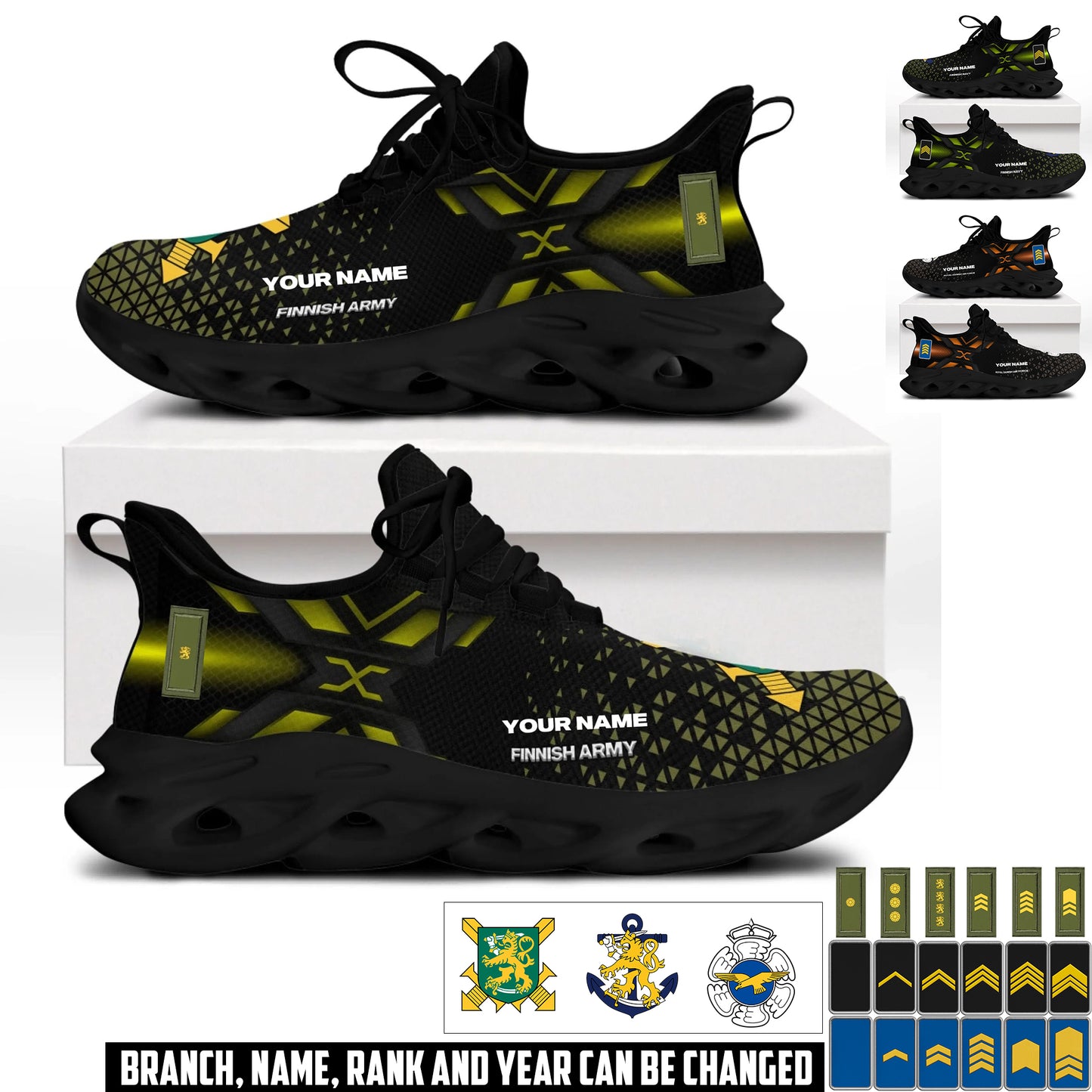 Personalized Finland Soldier/ Veteran With Name And Rank Men Sneakers - 17592768