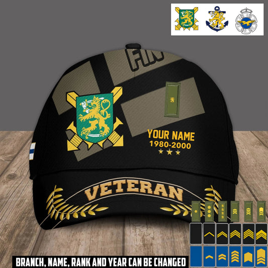 Personalized Name Year & Rank Finland Soldier/Veterans Baseball Cap - 1759968004