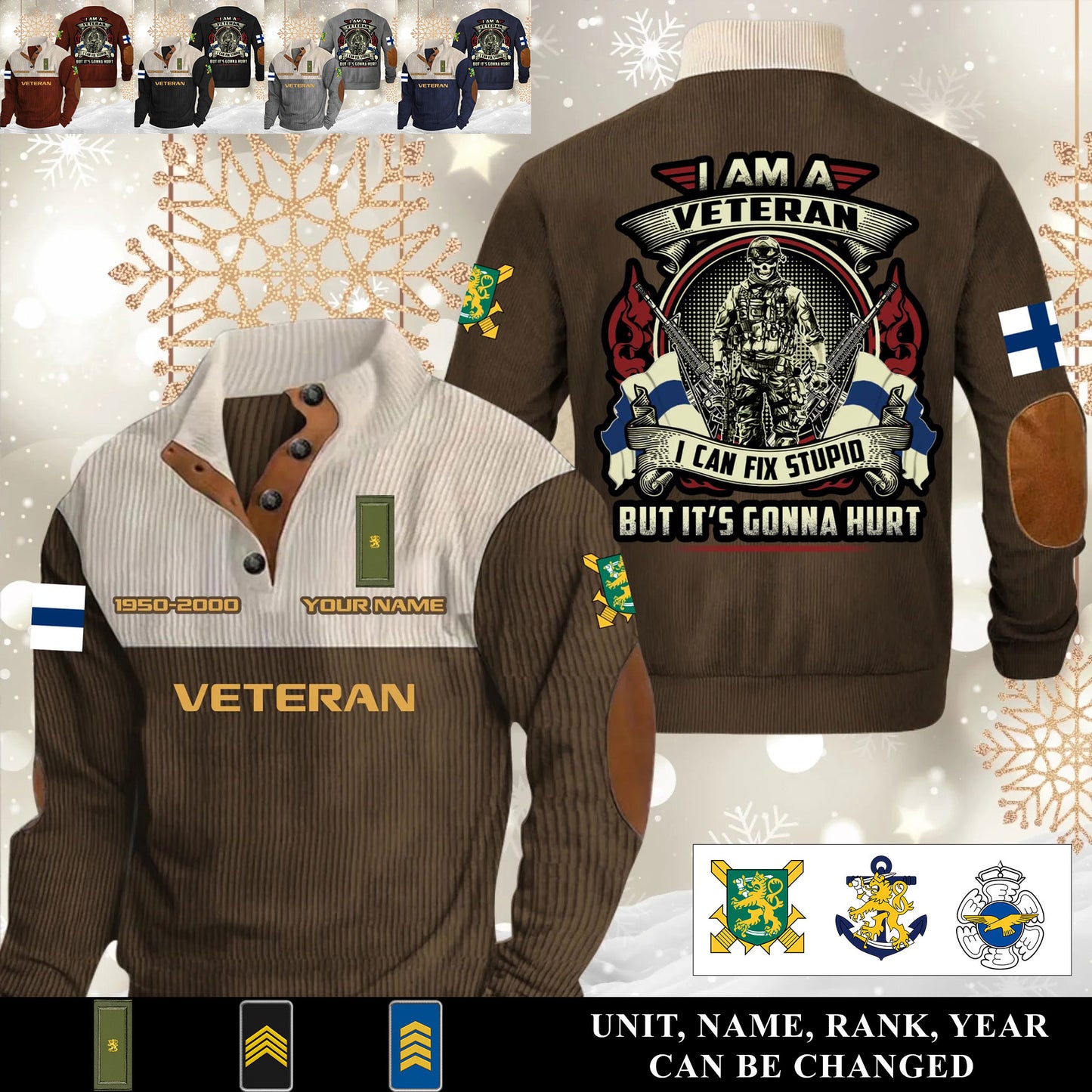 Personalized Finland Soldier/ Veteran With Name, Year And Rank Sports Sweatshirt - 17554752