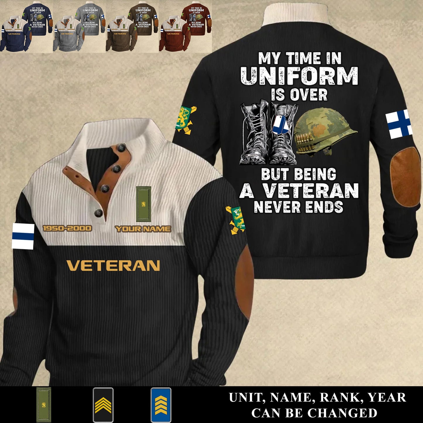 Personalized Finland Soldier/ Veteran With Name, Year And Rank Sports Sweatshirt - 17553024