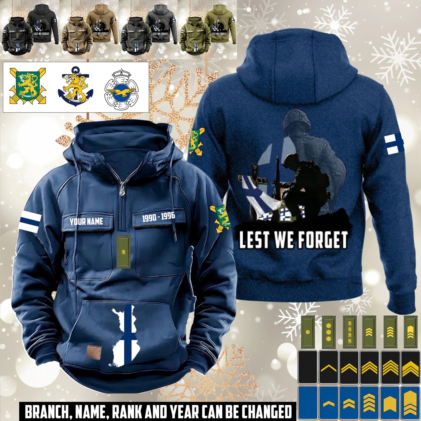 Personalized Finland Soldier/Veteran Vintage Hoodie All Over Printed - 1760486402