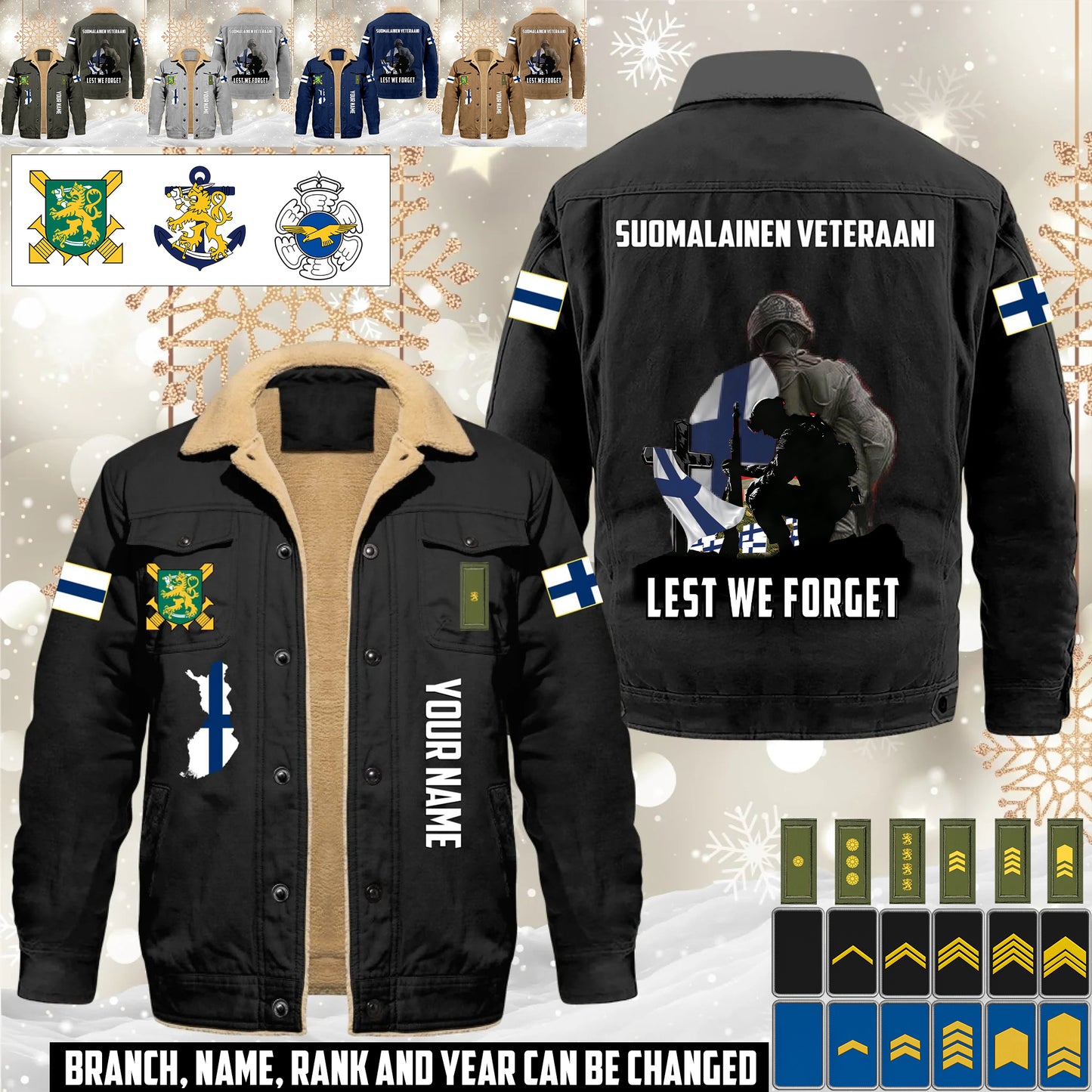 Personalized Finland Soldier/ Veteran With Name And Rank Cargo Fleece Jacket - 17635968