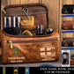 Personalized Finland Soldier/ Veteran With Name And Rank Leather Toiletry Bag - 17591040