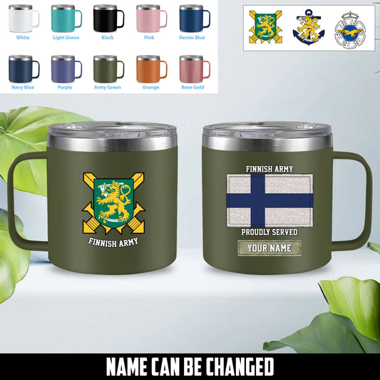 Personalized Finland Soldier/ Veteran With Name  Stainless Steel Coffee Mug Printed - 1761177602
