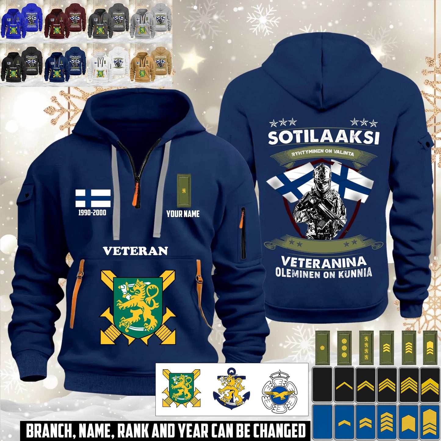 Personalized Finland Soldier/ Veteran With Name, Year And Rank Zip Hoodie Multicolor - 17563392