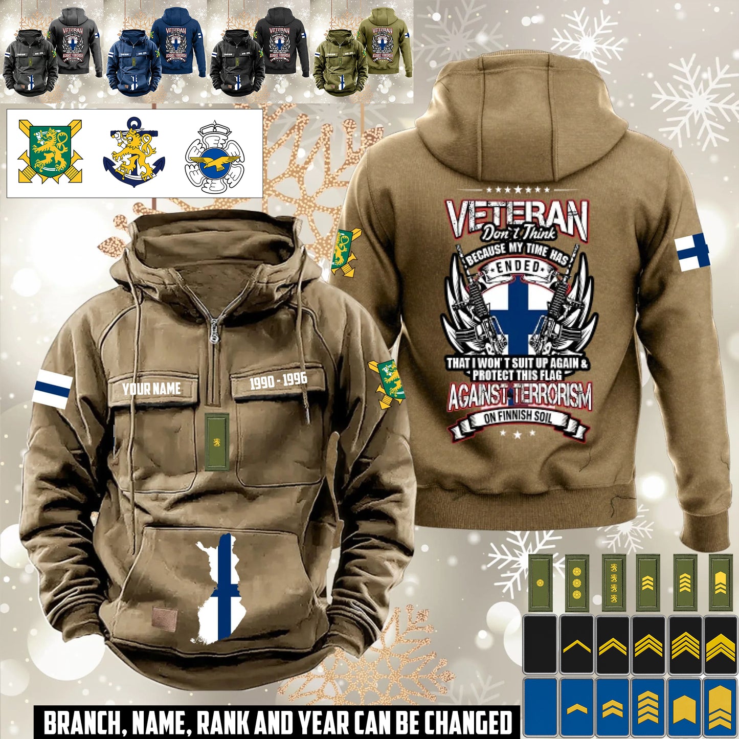 Personalized Finland Soldier/Veteran Vintage Hoodie All Over Printed - 1760572801