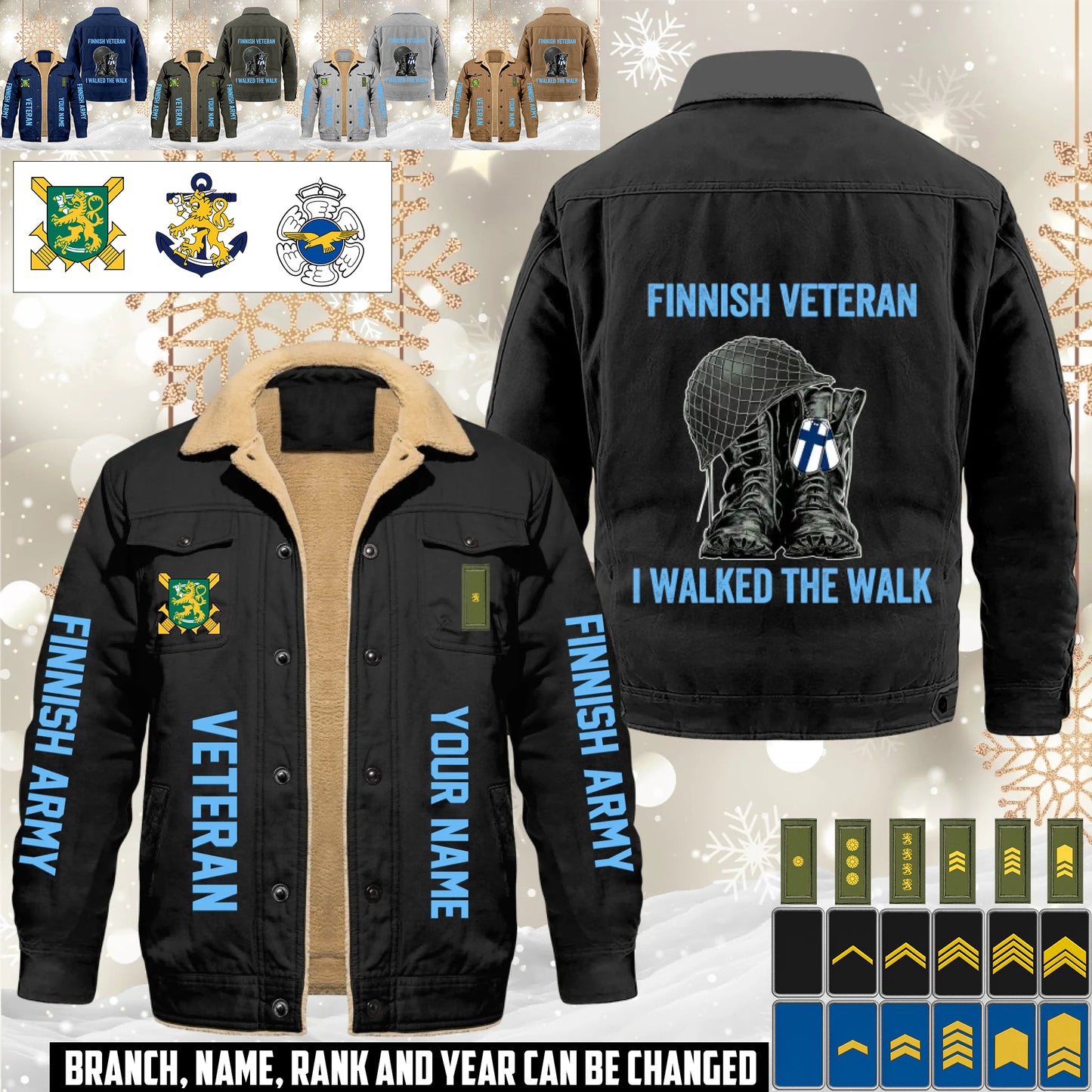 Personalized Finland Soldier/ Veteran With Name And Rank Cargo Fleece Jacket - 17593632