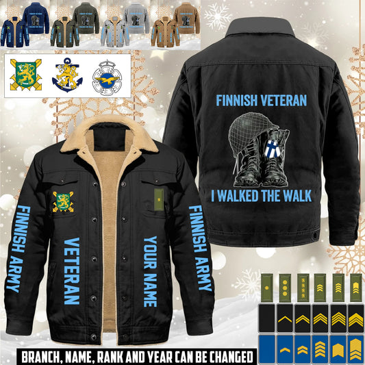 Personalized Finland Soldier/ Veteran With Name And Rank Cargo Fleece Jacket - 17593632