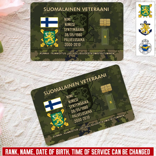Personalized Finland Soldier/ Veteran With Rank, Name And Year Aluminum Wallet Card - 17637696