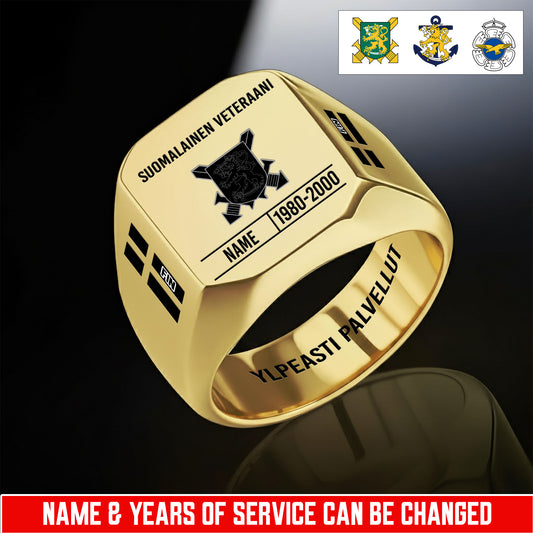 Personalized Finland Soldier/Veteran with Name & Year Engraved Men’s Ring - 17635104