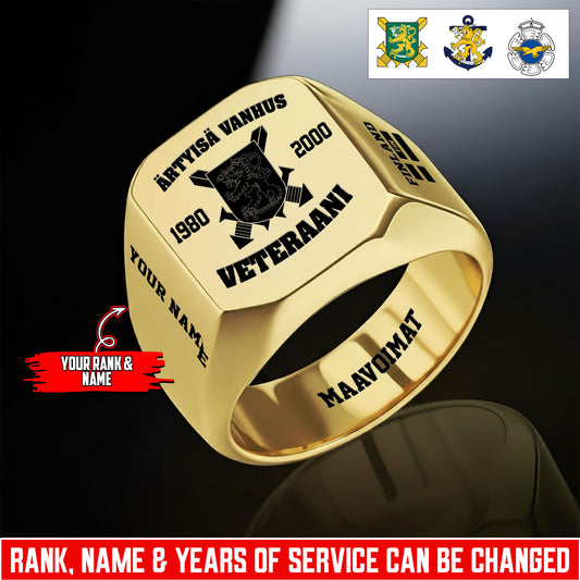 Personalized Finland Soldier/Veteran with Name & Year Engraved Men’s Ring - 17640288
