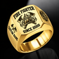 Firefighter Bold Lettering ring in Gold, showing CUSTOM NAME and SINCE 2000