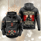 Firefighter Skills and Pride Vintage Hoodie in Dark Gray, front and back views with sample chest text CUSTOM NAME and SINCE 2000, helmet-and-axes motifs and firefighter portrait back artwork.